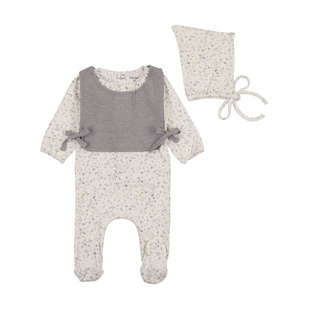 Bee & Dee Whimsical Bloom Footie And Bonnet - Boys Print