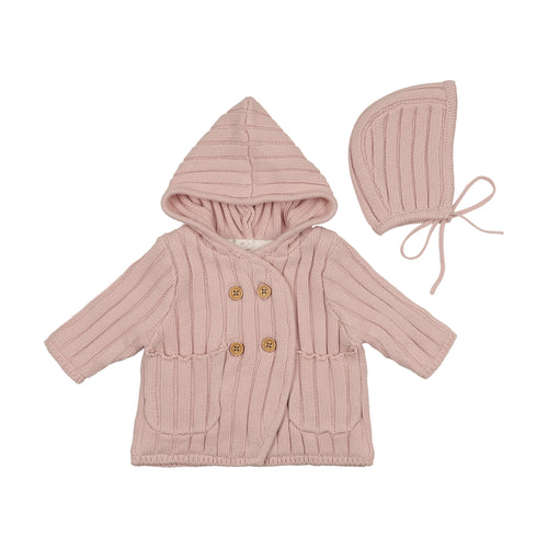 Bee & Dee Bloom Jacket And Bonnet - Dusty Pink