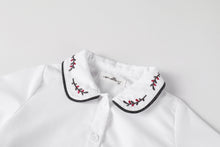 Load image into Gallery viewer, Nou Nelle White Embroidered Magenta Blouse