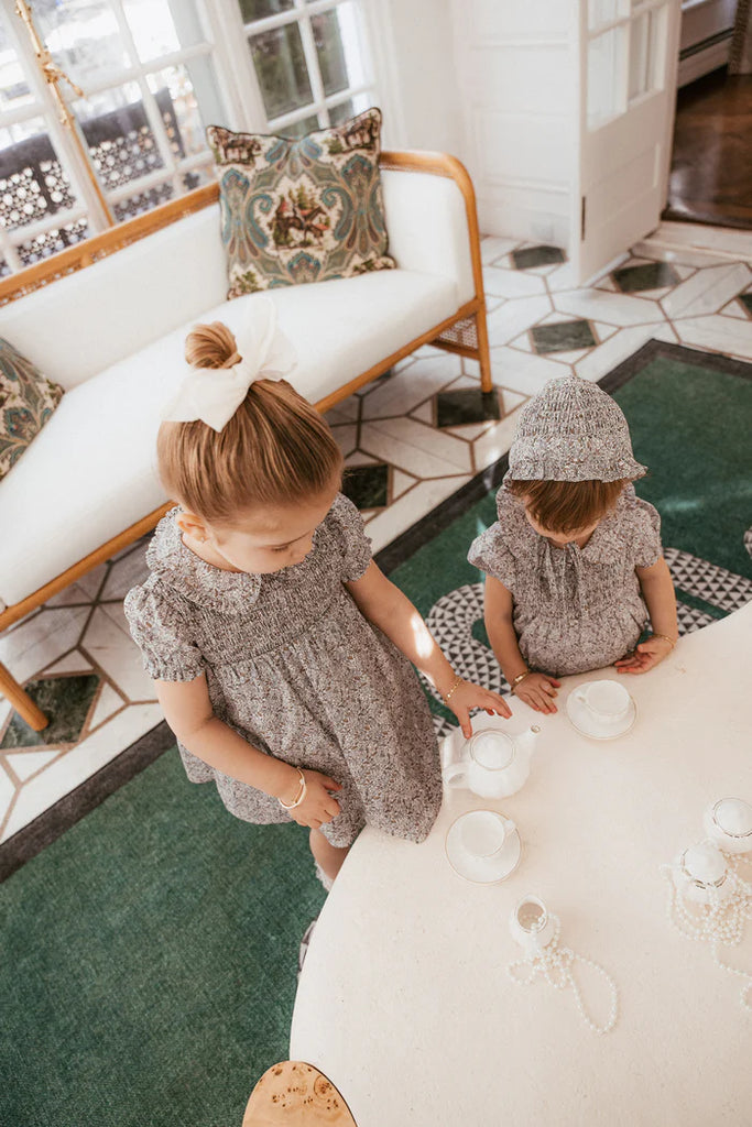 Apparelel Whitmore Romper And Bonnet - Lilac Floral