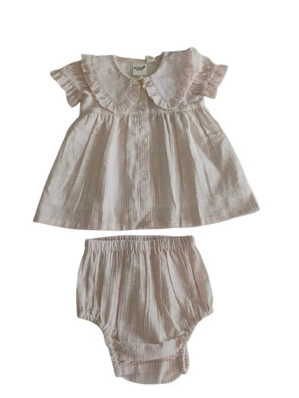 Yo Baby Stripe Dress - Soft Pink