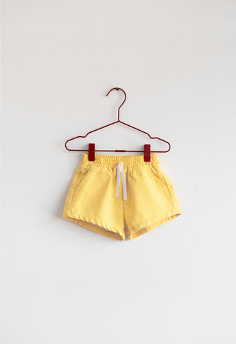 Please Mom Distressed Denim Shorts - Yellow