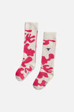 Booso Splash Socks - Ecru/Pink