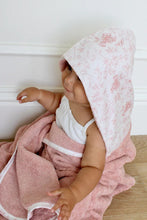 Load image into Gallery viewer, Little Threads Rose Toile Hooded Bath Towel