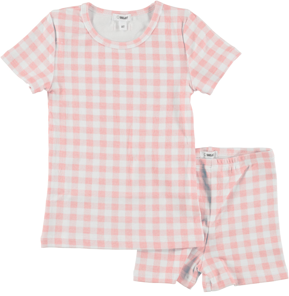 Bonjoy Gingham PJs - Pink