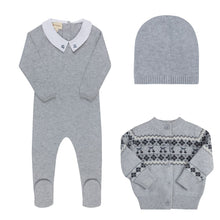 Load image into Gallery viewer, Looms Fair Isle Collection Baby 3Pc Set - Blue
