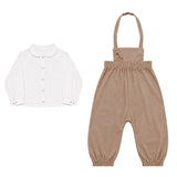 Little Tempest Baby Girls Halter Romper With Shirt - Beige