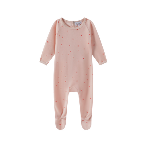 Oubon Allover Heart Print Footie