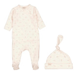 Marmar Modal Smooth Print Footies & Hat - Anemone