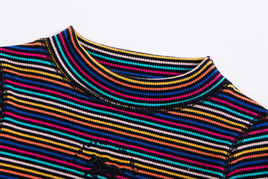 Limonana Carousel Striped Mockneck