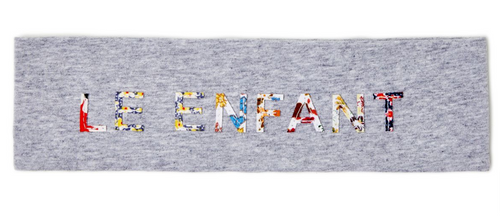 Le Enfant Floral Text Sweatband Grey