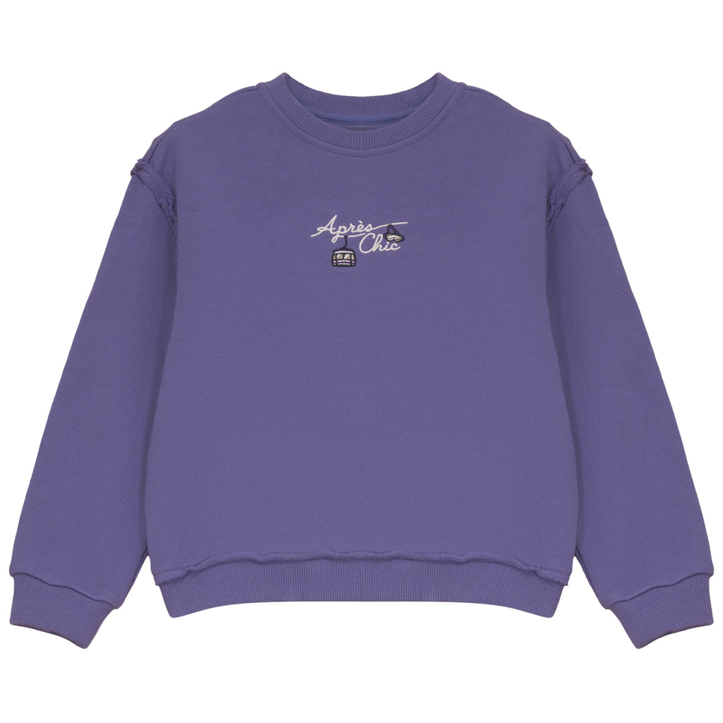 Calla Lili Girls Sweatshirt With Embroidery - Purple