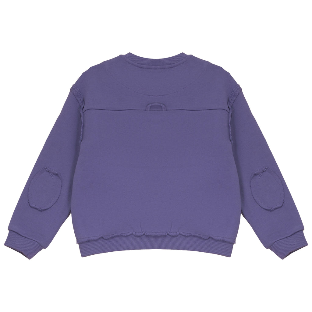 Calla Lili Girls Sweatshirt With Embroidery - Purple