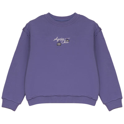 Calla Lili Girls Sweatshirt With Embroidery - Purple