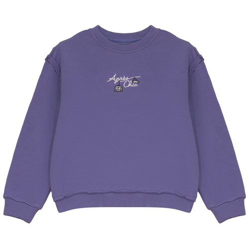 Calla Lili Girls Sweatshirt With Embroidery - Purple