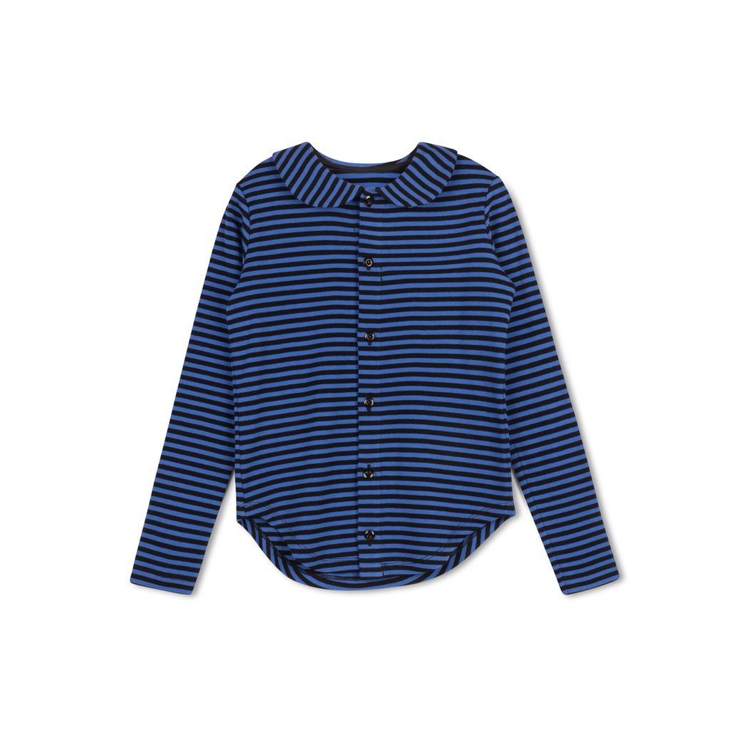 Velvette Label Striped Collar Shirt