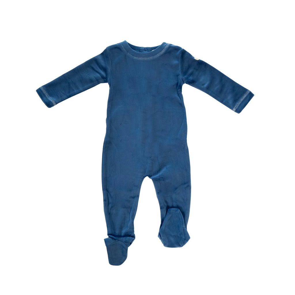 Crew Velour Romper - Blue