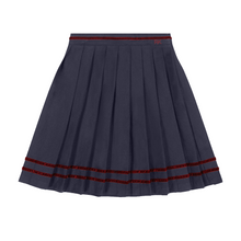 Load image into Gallery viewer, Retro Kid Stella Girls Ribbon Detail Skirt - Navy/Deep Crimson