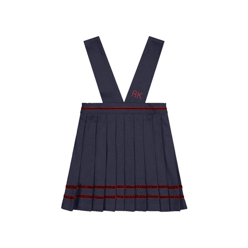 Retro Kid Stella Girls Ribbon Detail Jumper - Navy/Deep Crimson