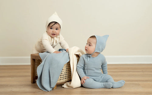 Bee & Dee Combination Knit Set - Sky Blue