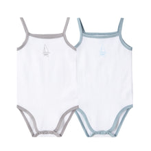 Load image into Gallery viewer, Petit Clair Two Pack Onesie (Boat Print)