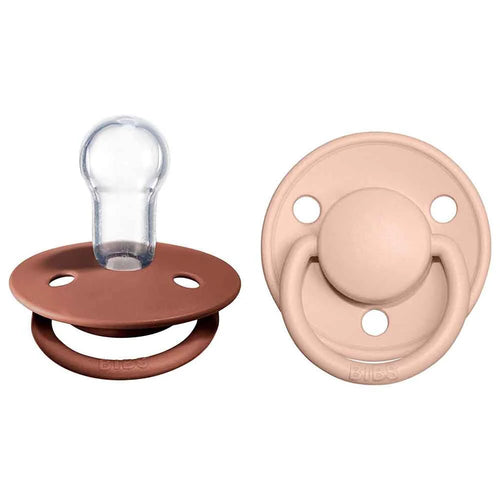 Bibs Pacifier De Lux Silicone Pacifier - 0-3 Years - 2pk - Woodchuck/Blush