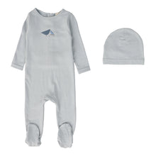 Load image into Gallery viewer, Lil Legs Bird Print Footie &amp; Beanie - Blue