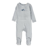 Lil Legs Bird Print Footie - Blue
