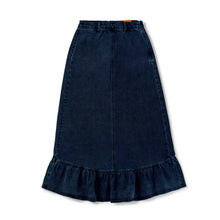 Load image into Gallery viewer, Birnham On The Sea Teen Ruffle Midi Skirt - Indigo