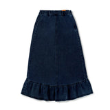 Birnham On The Sea Teen Ruffle Midi Skirt - Indigo