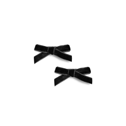 Le Enfant Velvet Baby Bows - Black