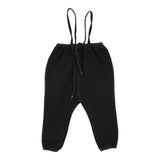 Lil Legs Denim Suspender Pants - Black Denim