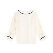 Load image into Gallery viewer, Francesca Guiliano Piped Silk Blouse - Black