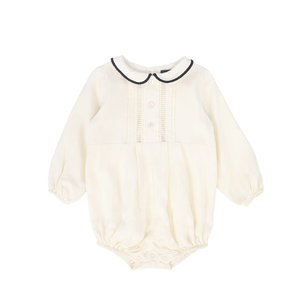 Francesca Guiliano Velvet Piped Romper - Black