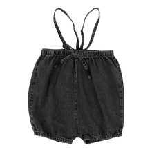 Load image into Gallery viewer, Lil Legs Denim Suspender Shorts - Black Wash