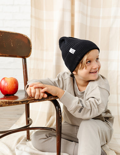 Jacqueline & Jack Textured Cuffed Beanie Black