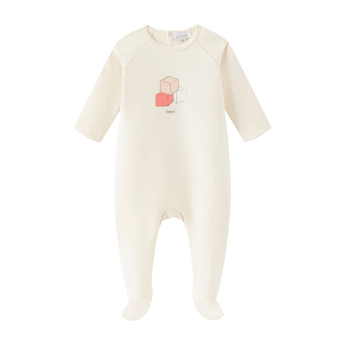 Oubon Block Print Footie - Girls