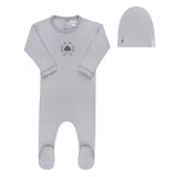 Ely's & Co Garden Floral Center Collection Footie & Beanie - Blue