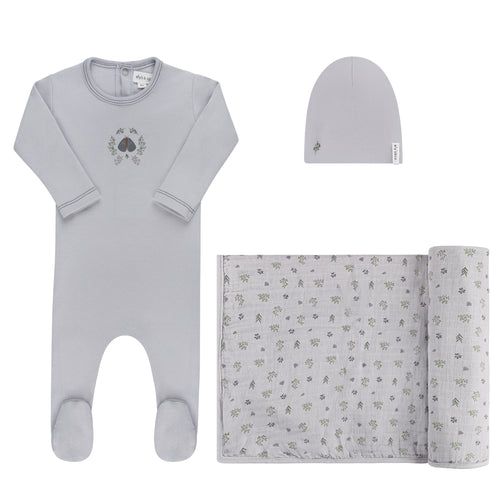 Ely's & Co Garden Floral Center Collection 3PC Layette Set - Blue