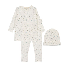 Load image into Gallery viewer, Mema Polka Dot Floral Print 2PC Set &amp; Beanie - Floral Blue