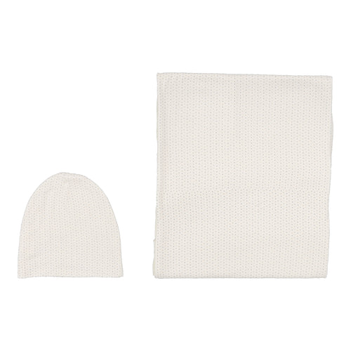 Lilette Dotted Swaddle Set - Cream/Blue