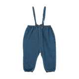 Lil Legs Denim Suspender Pants - Blue Denim