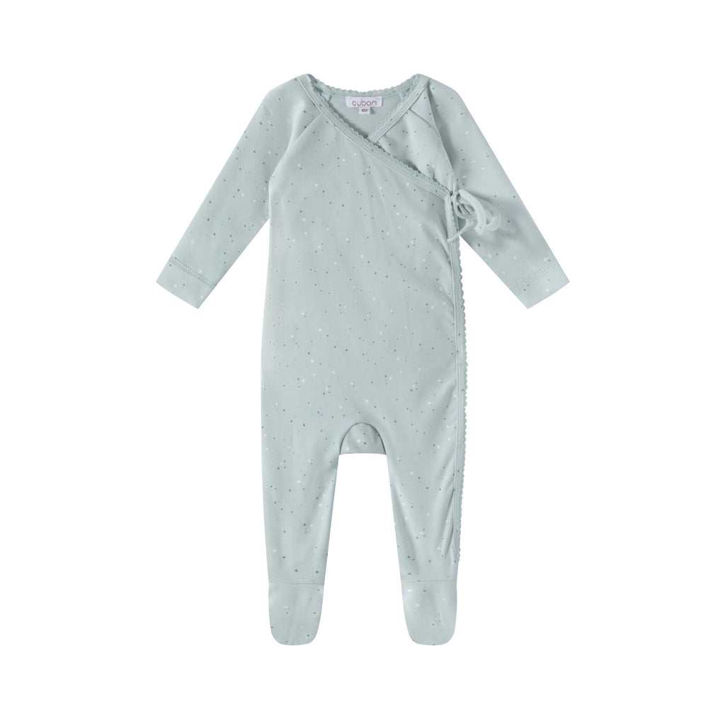 Oubon Blue All Over Dot Print Footie