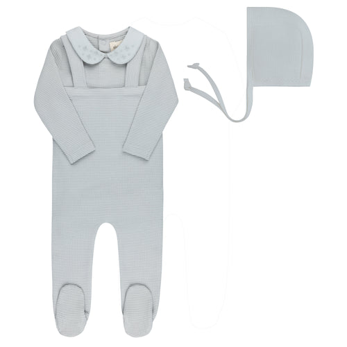 Ely's & Co Embroidered Collar Collection Three Piece Overall Set - Blue