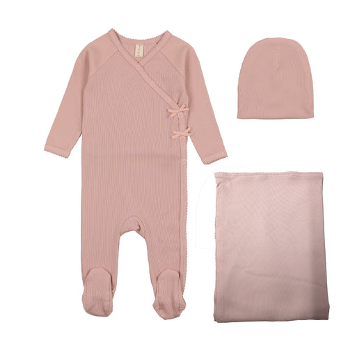 Bonjoy Ribbed Wrap 3PC Set - Pink