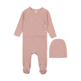 Bonjoy Ribbed Wrap Footie & Beanie - Pink