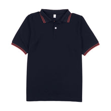 Load image into Gallery viewer, Bopop Red Striped Boys Polo Short Sleeve - Navy