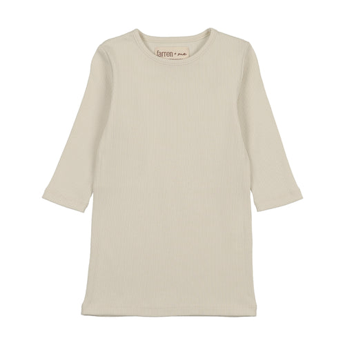 Farren & Me Solid 3/4 Sleeve T-shirt - Cream