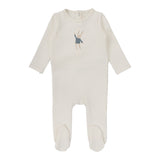 Lilette Handdrawn Footie - Milk / Bunny