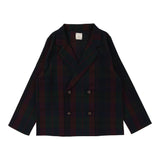 Lil Legs Plaid Blazer - Burgundy